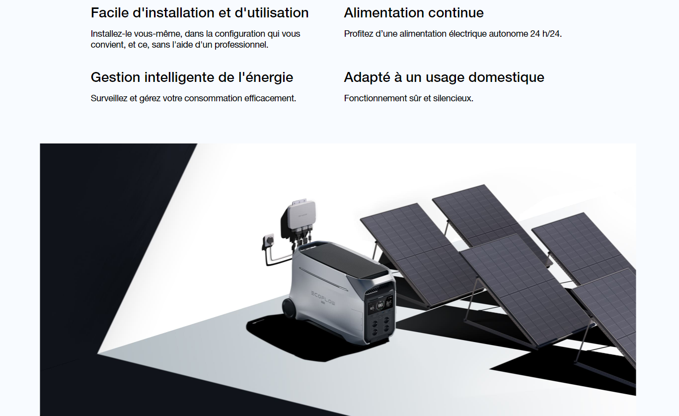 Pack EcoFlow DELTA Pro 3 + PowerStream + Batterie supplémentaire - Kit solaire autoconsommation